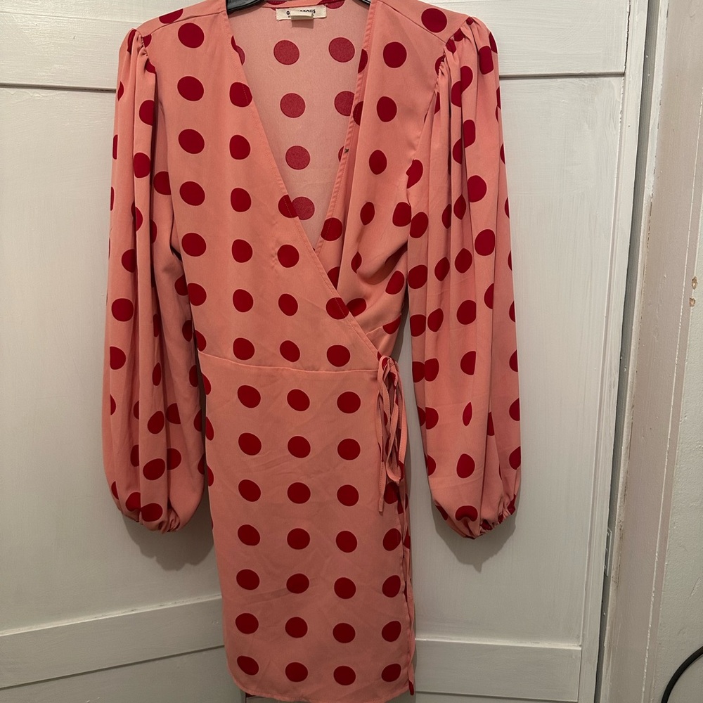Zara Pink Polka Dot Wrap Dress